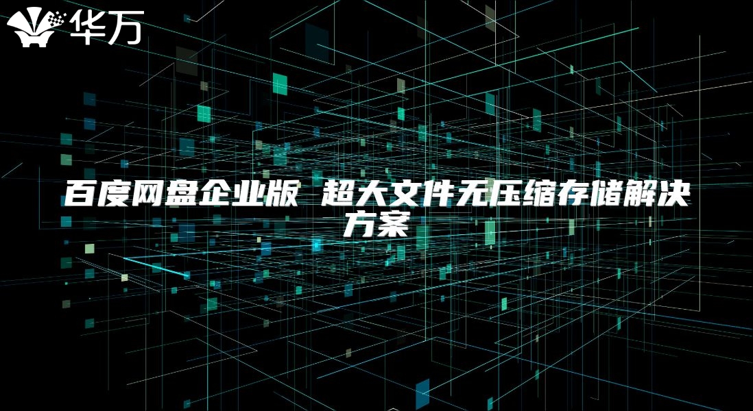 百度网盘企业版 超大文件无压缩存储解决方案