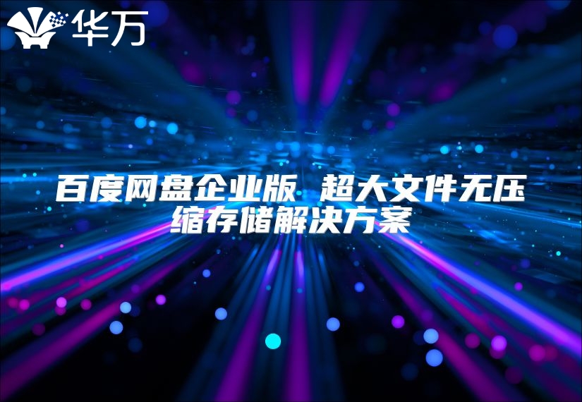 百度网盘企业版 超大文件无压缩存储解决方案
