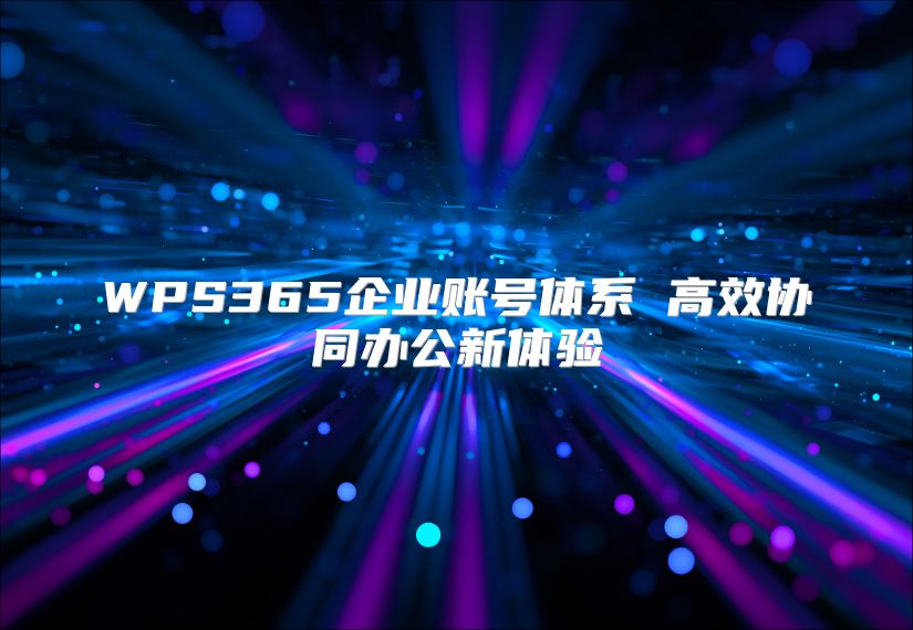 WPS365企业账号体系 高效协同办公新体验