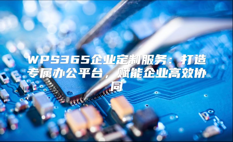 WPS365企业定制服务：打造专属办公平台，赋能企业高效协同