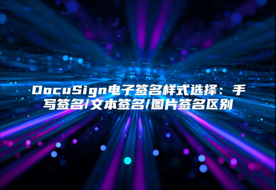 DocuSign电子签名样式选择：手写签名/文本签名/图片签名区别