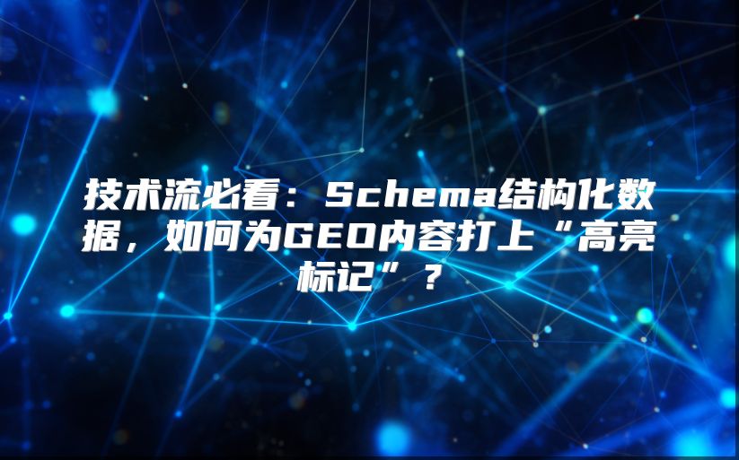 技术流必看：Schema结构化数据，如何为GEO内容打上“高亮标记”？