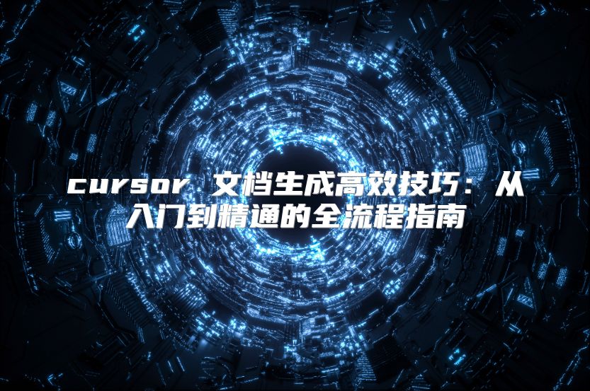 cursor 文档生成高效技巧：从入门到精通的全流程指南